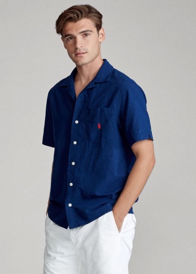 Men's Polo Ralph Lauren Custom Fit Camp Shirts | 436827FLS